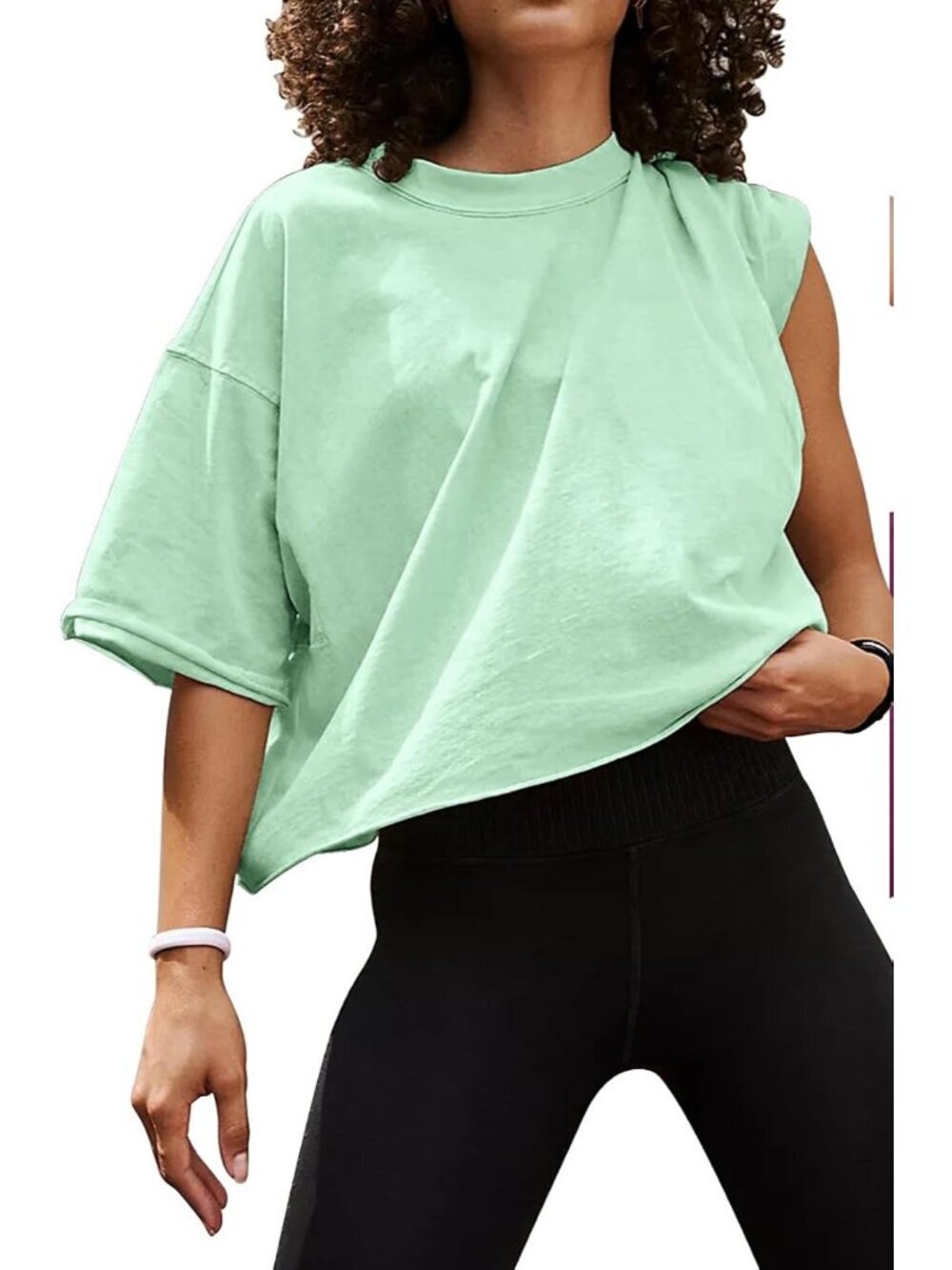 Women's Aqua Crew Neck Short Sleeve Crop Tops Casual Pull On Basic Tees Shirts